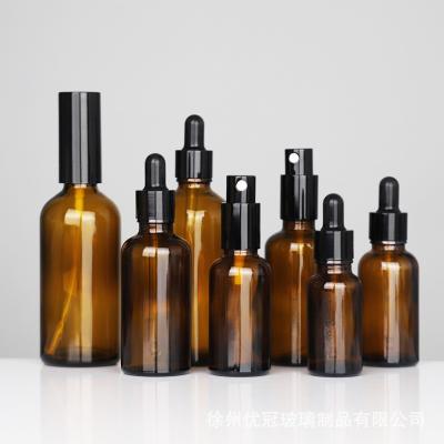 Brown cbd oil spray bottle