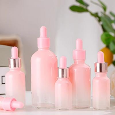 Gradient color cbd oil bottles